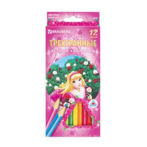 Карандаши цветные  12цв.  BRAUBERG, 180594...